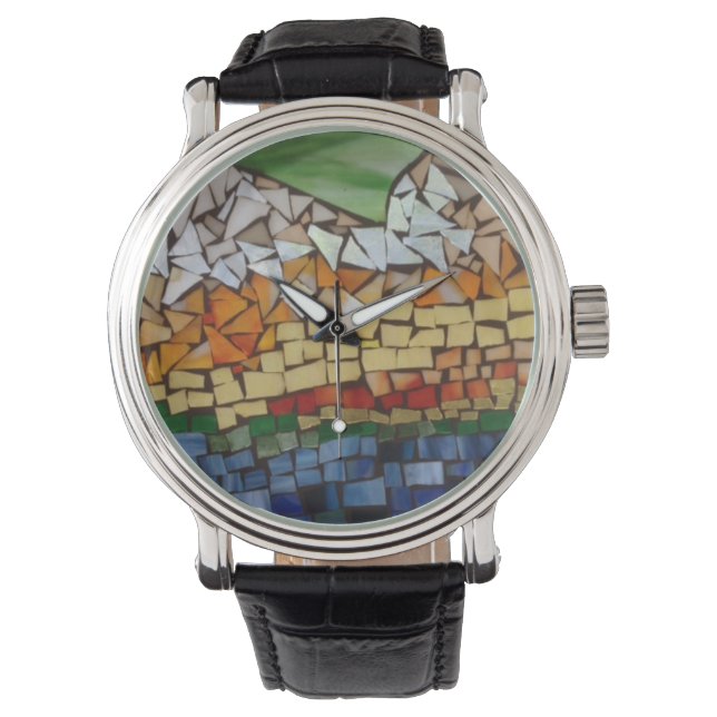 Reloj De Pulsera Mountain Mosaic Watch por Willowcatdesign (Anverso)