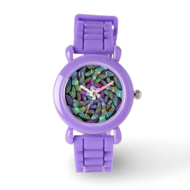 Reloj De Pulsera Movimientos coloridos Resumen Arte Fractal Trippy (Anverso)