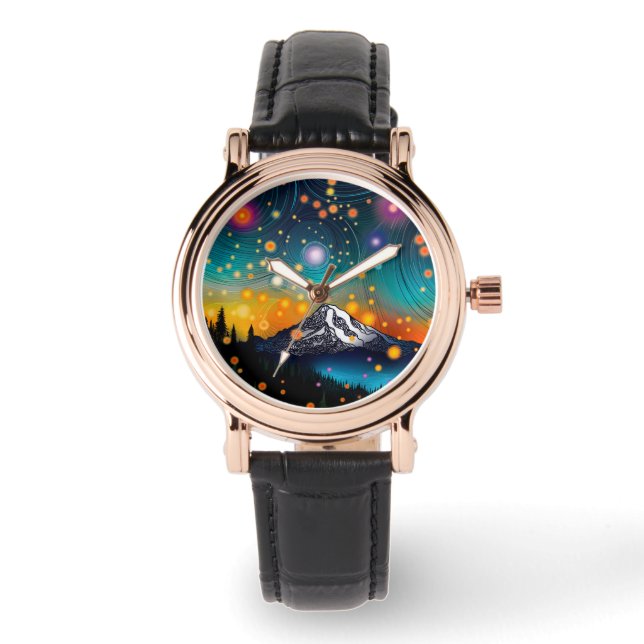 Reloj De Pulsera Mt. Rainier Starry Sky (Anverso)
