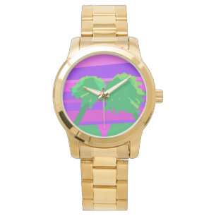 Reloj De Pulsera Mt. Sunset Pink Green Purple