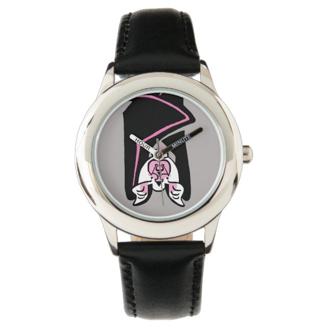 Reloj De Pulsera MTD rosa y negro - Halloween - Naturaleza - Ecolog (Anverso)