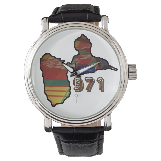 Reloj De Pulsera Muestre para Hombre con tarjeta Guadalupe (Anverso)