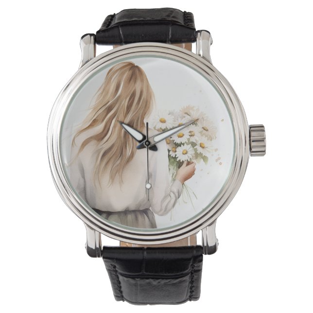 Reloj De Pulsera Mujer Con Daisy Bouquet (Anverso)