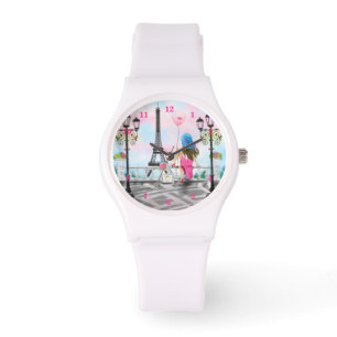 Reloj De Pulsera Mujer con globo rosa en París Watch