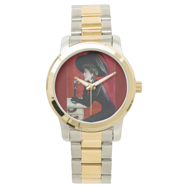 Reloj De Pulsera Mujer de moda de época con teléfono (Anverso)