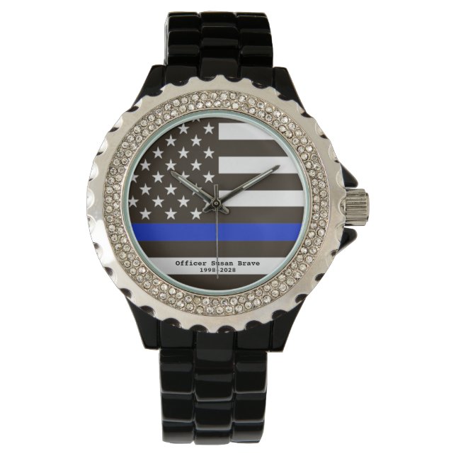 Reloj De Pulsera *~* Mujer de oficial de policía de la bandera de l (Anverso)
