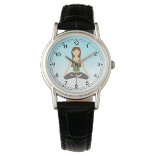 Reloj De Pulsera Mujer de yoga en postura de loto