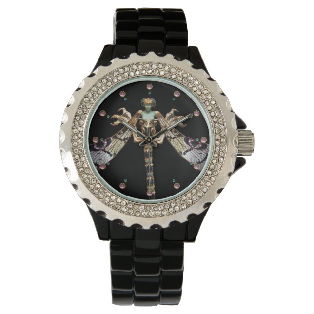 RELOJ DE PULSERA MUJER DRAGONFLY CON GEMSTONES DE ROSA (Anverso)