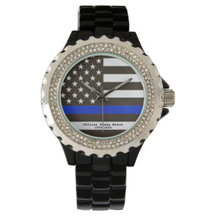 Reloj De Pulsera Mujer fina del oficial de policía de la bandera d