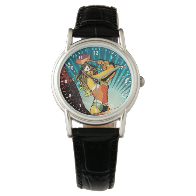 Reloj De Pulsera Mujer Maravilla Nueva portada de 52 historietas #7 (Anverso)