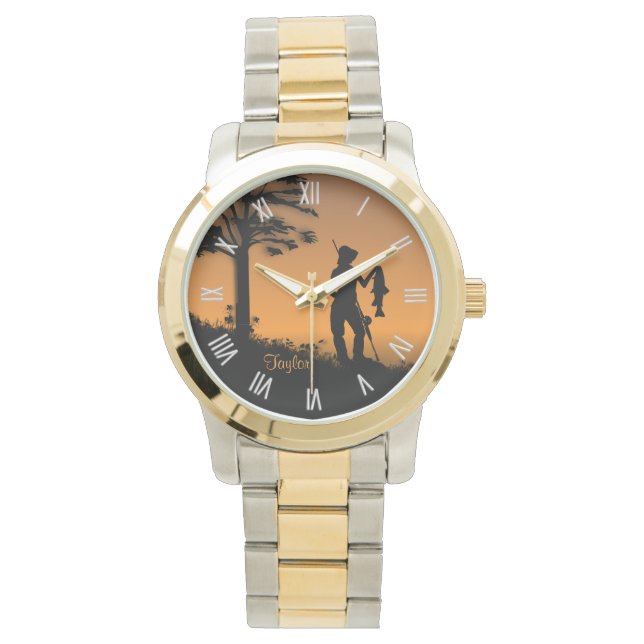 Reloj De Pulsera Mujer pescadora al atardecer (Anverso)