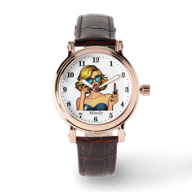 Reloj De Pulsera Mujer retro de Guay agregar nombre (Anverso)