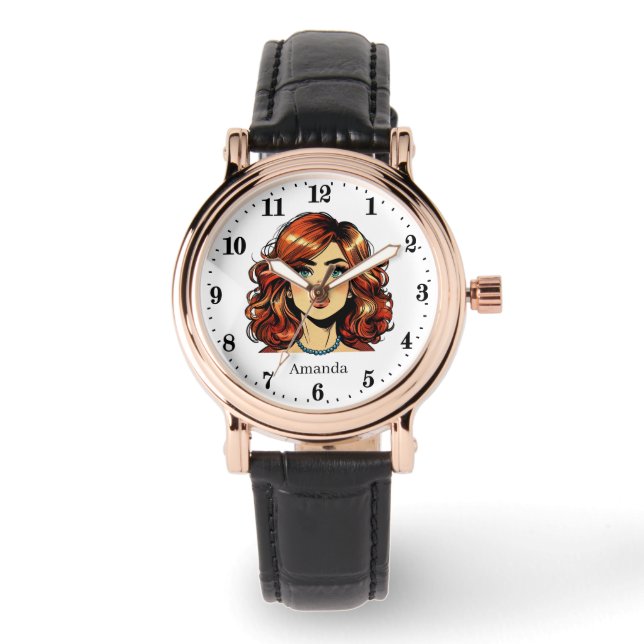 Reloj De Pulsera Mujer retro de Guay agregar nombre (Anverso)