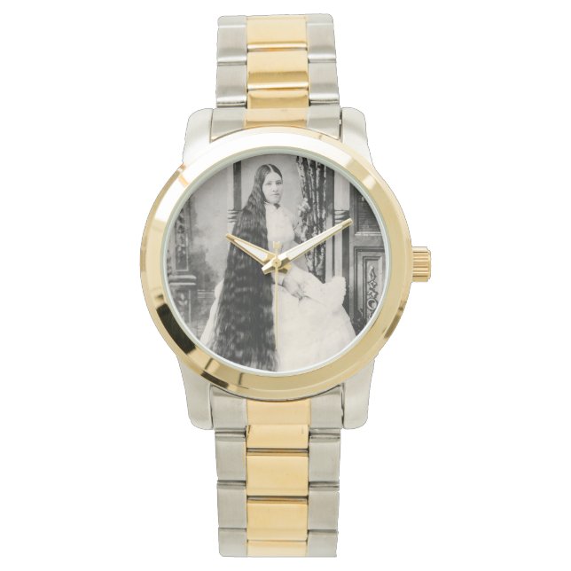 Reloj De Pulsera Mujer victoriana con cabello largo (Anverso)
