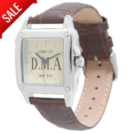Reloj De Pulsera Mujeres de observación monogramada elegida persona