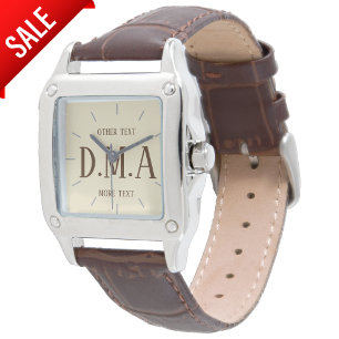 Reloj De Pulsera Mujeres de observación monogramada elegida persona