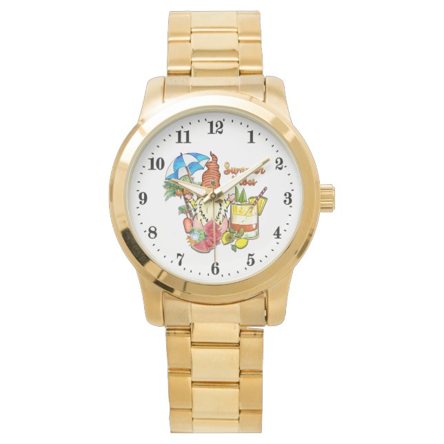 Reloj De Pulsera mujeres lindas playa gnome Vibes de verano (Anverso)