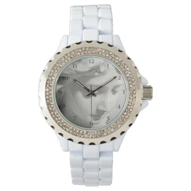 Reloj De Pulsera *~* Mujeres Marble blanco Ángel hermoso (Anverso)