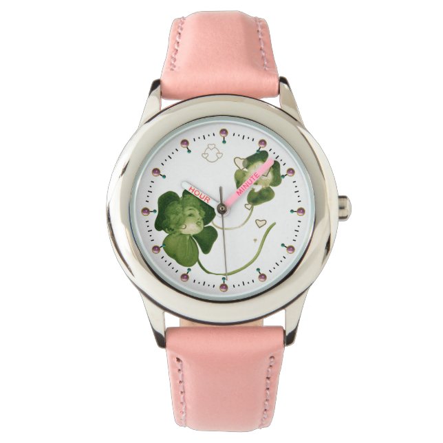 RELOJ DE PULSERA MUJERES VERDES Y AFORTUNADAS CON CORAZÓN (Anverso)