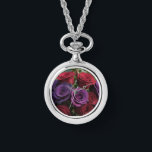 Reloj De Pulsera Multicolored Rose's Necklace Watch<br><div class="desc">This necklace watch will make a great gift for yourself or someone you know!
An original ai generated floral photo.</div>