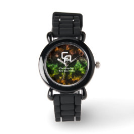 Reloj De Pulsera Multicolores de monograma de humo oxidado