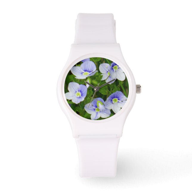 Reloj De Pulsera Muñeca de flores azules pequeñas (Anverso)