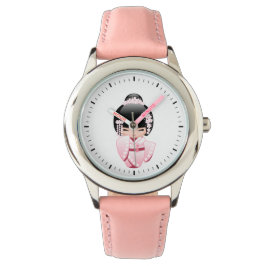 Reloj De Pulsera Muñeca Kokeshi Kimono Rosa Kawaii