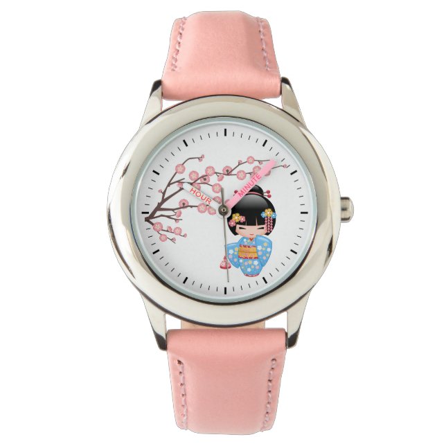 Reloj De Pulsera Muñeca Maiko Kokeshi - Chica Geisha japonés (Anverso)