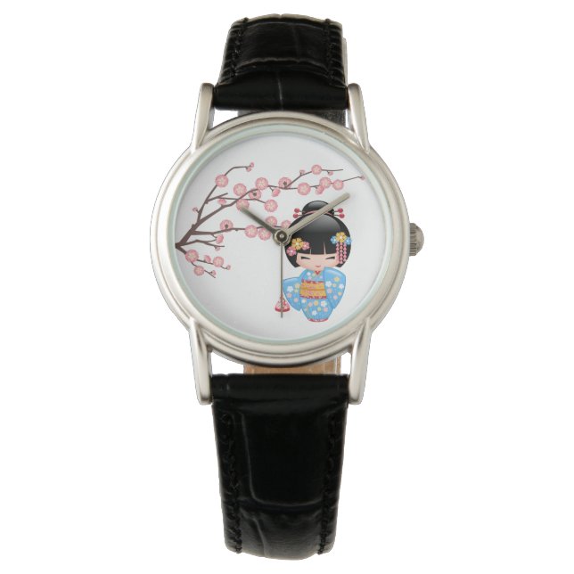 Reloj De Pulsera Muñeca Maiko Kokeshi - Chica Geisha japonés (Anverso)