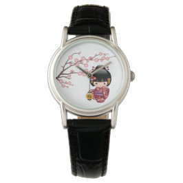 Reloj De Pulsera Muñeca Sakura Kokeshi - Chica japonés Geisha