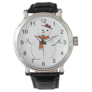Reloj De Pulsera Muñeco de nieve con invierno del día de fiesta d