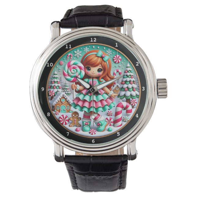 Reloj De Pulsera Muñeco de Nieve de Navidad  (Anverso)