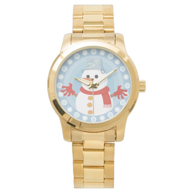RELOJ DE PULSERA MUÑECO DE NIEVE DE NAVIDAD DE INVIERNO (Anverso)
