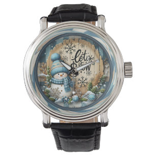 Reloj De Pulsera Muñeco de nieve Deja que nieve Azul