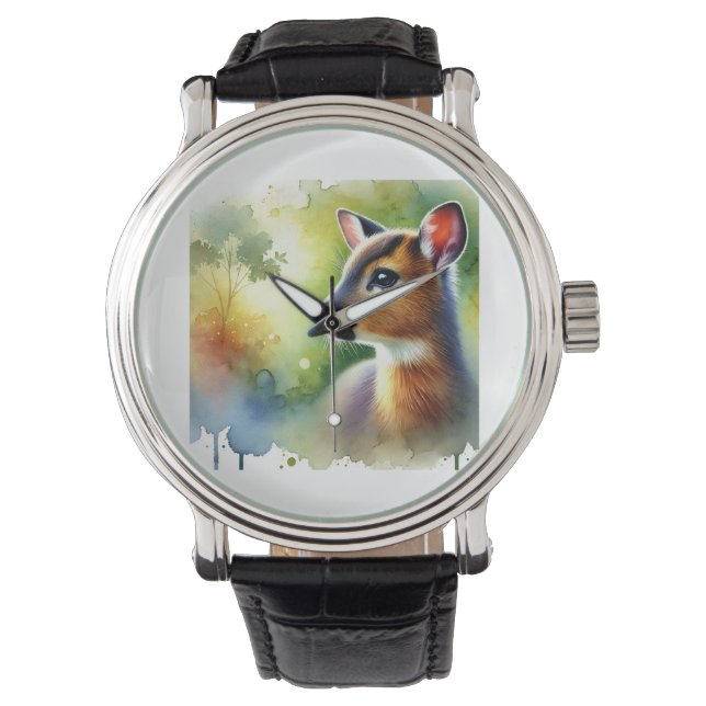 Reloj De Pulsera Muntjac Deer in the Light 101024AREF126 - Watercol (Anverso)