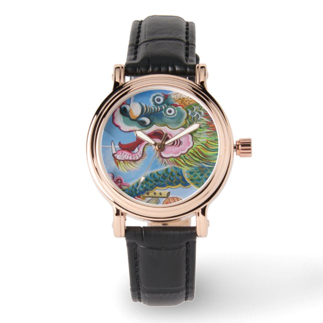Reloj De Pulsera Mural del Foo Dog Chino / Lion Guardian (Anverso)