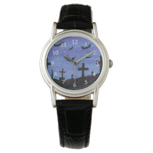 Reloj De Pulsera Murciélagos en el cementerio