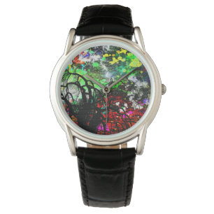 Reloj De Pulsera Muro de ladrillo del graffiti