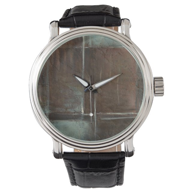 Reloj De Pulsera Muro de ladrillo rojo y gris (Anverso)