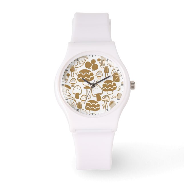 Reloj De Pulsera Mushroom Brown White (Anverso)