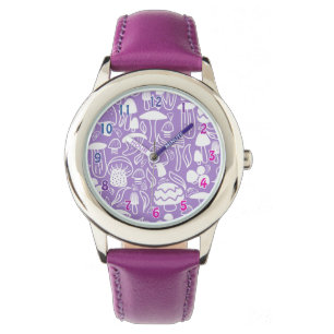 Reloj De Pulsera Mushroom Purple Chica