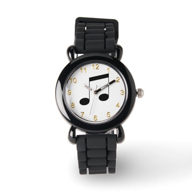 Reloj De Pulsera Music One Black Beam Note, (Anverso)