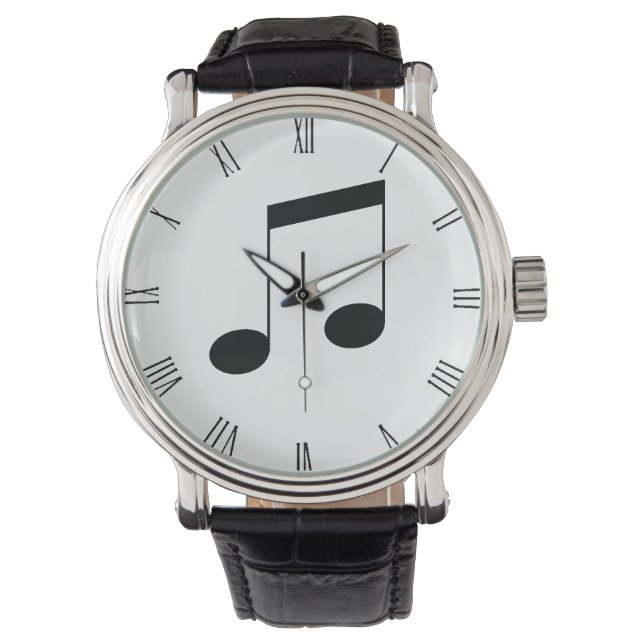Reloj De Pulsera Music One Black Beam Note, (Anverso)
