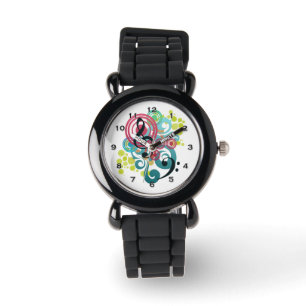 Reloj De Pulsera Music Swirl Purpurina Watch