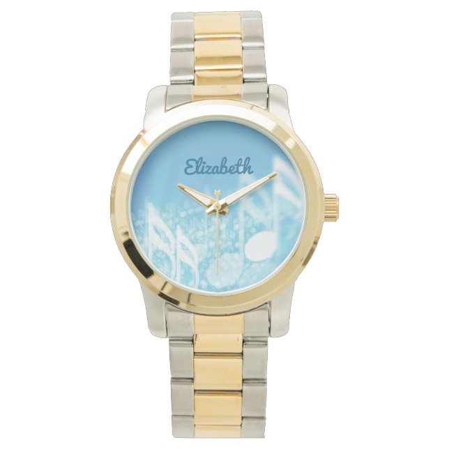 Reloj De Pulsera Música azul personalizada (Anverso)