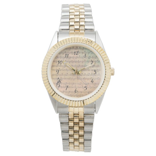 Reloj De Pulsera Música de hoja de cosecha con trombón (Anverso)