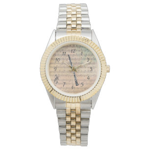 Reloj De Pulsera Música De Hoja Vintage Con Oboe