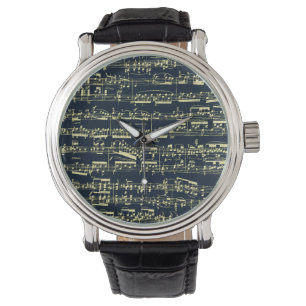 Reloj De Pulsera Música de papel de Beethoven amarillo brillante en