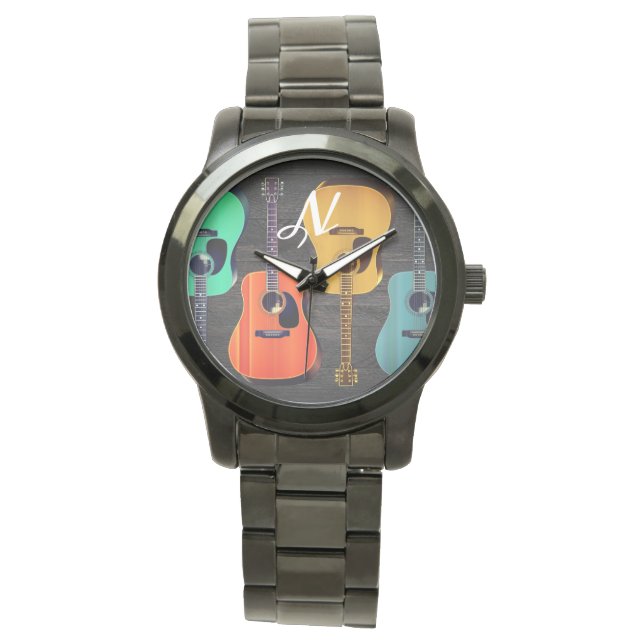 Reloj De Pulsera Música de plantilla inicial de Guitars acústicos (Anverso)