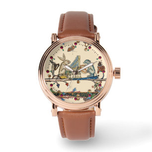 Reloj De Pulsera MÚSICA MEDIEVAL BESTIARIA, conejo, marfil de perro